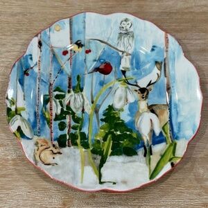 NWOT Anthropologie Voutsa Winterland Dessert Plate, Out of Stock